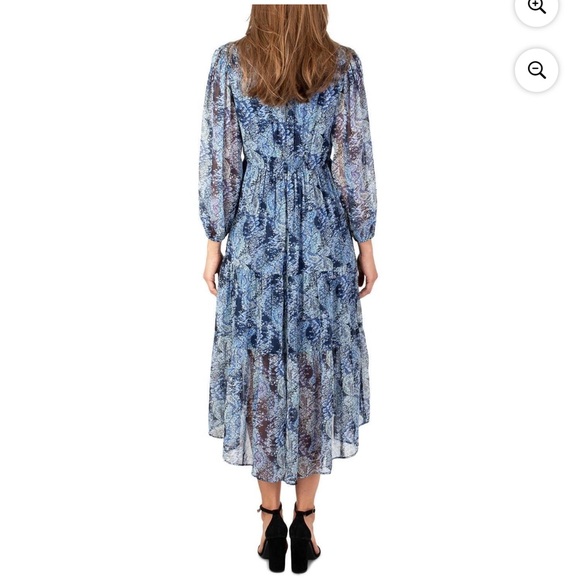 Joie Floral Layered Sheer Sleeve Flowy Dress in Parisian Paisley XL - Picture 3 of 15